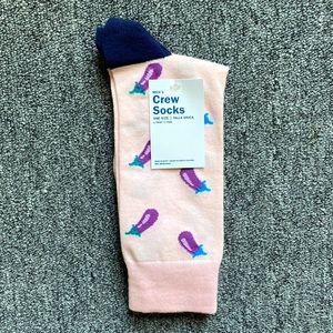 3/$18 Eggplants Funny Novelty Crew Socks - Brand New